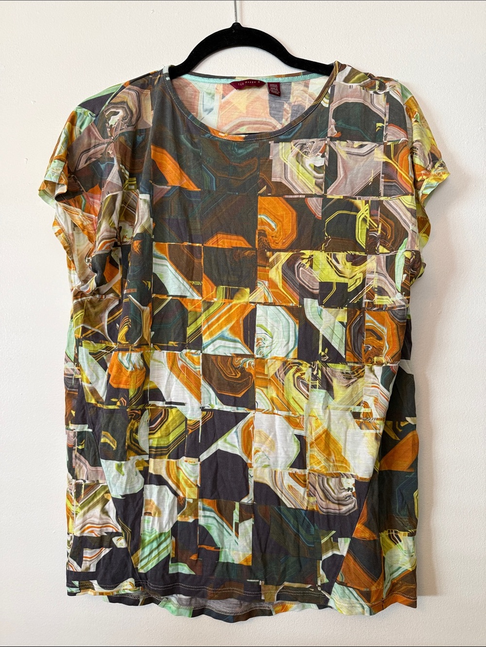 Ted Baker Multicolor Abstract Marble Print Tee